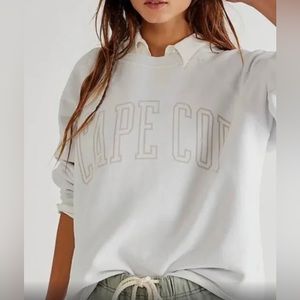 Free People Retro Brand Classic Crew Sweatshirt Cape Cod XL